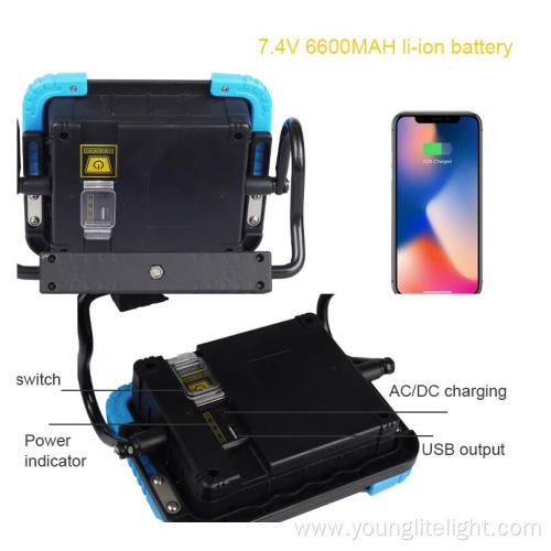 Powerful 6600mAh rechargeable led spot flood work light